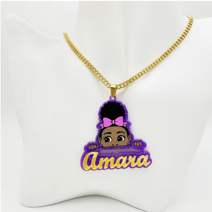 Cartoon Custom Name Neckless
