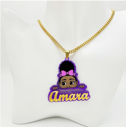 Cartoon Custom Name Neckless – Kouturier BeaUtique And Glamour